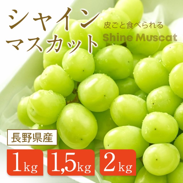 長野県産 シャインマスカット1.5kg(2〜5房) 種無し 皮ごと 数量限定