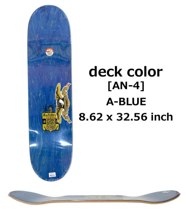 スケート デッキ ANTI HERO アンチヒーロー スケートボード [AN-4] 8.62inch COAT OF ARMS PRO V.PLLE GRIN スケボー パーツ SKATE BOARD DECK