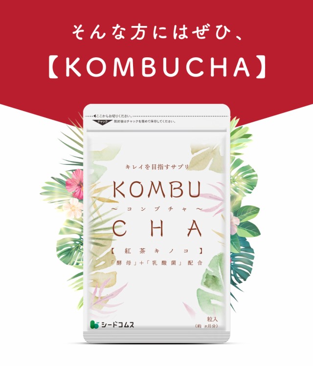 コンブチャ約1ヵ月分 サプリ サプリメント 紅茶キノコ 乳酸菌 酵素 酵母 ダイエット 健康食品 お試しの通販はau PAY マーケット - サプリ専門店シードコムスau  PAY マーケット店