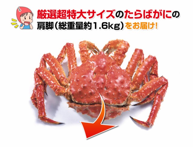 激選超特大サイズのたらばがにの肩脚（総重量1.6kg）をお届け！