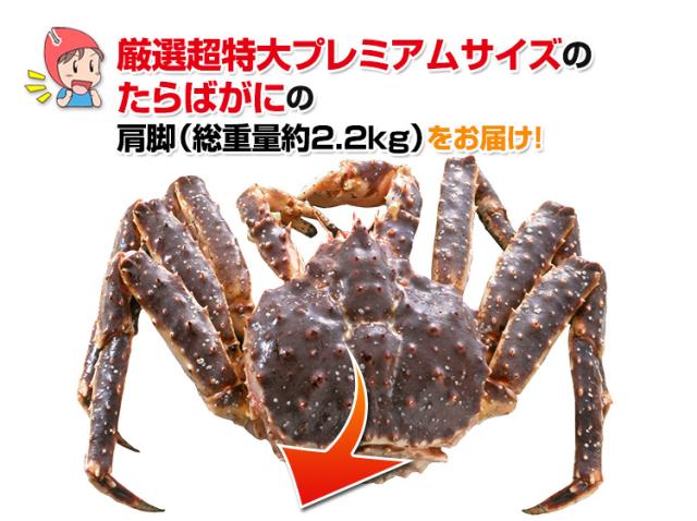 激選超特大プレミアムサイズのたらばがにの肩脚(総重量1.8kg)をお届け!