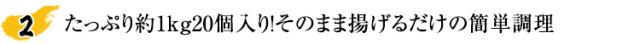 たっぷり1kg20個入り！そのまま揚げるだけの簡単調理