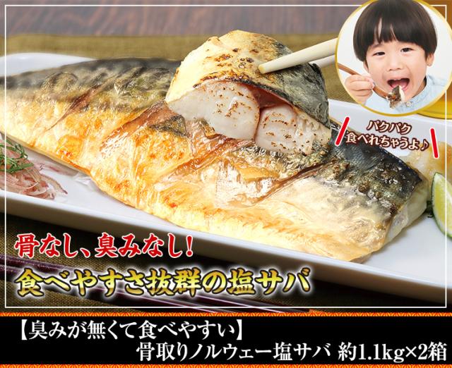 【臭みが無くて食べやすい】骨取りノルウェー塩サバ約1.1kg