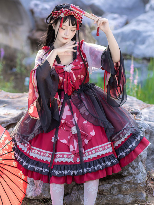 【ひな】ゴスロリドレス　Sサイズ 膝丈 軍服風 ゴスロリ ドレス 長袖 衣装 制服 スカート4色
