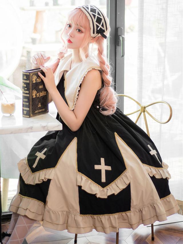 【ロリータ】赤ハートポケットJSK♪ベージュ×リボン 甘ロリ❤️ c4b156dfcd4f5ad8c0c0e37d3ba854
