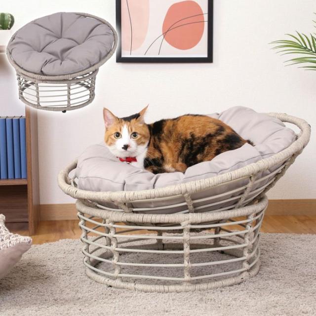 ペット用クッションチェア グレー
