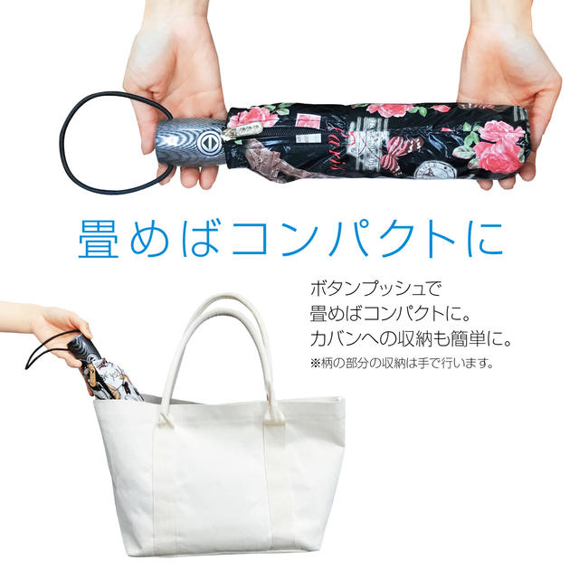 折りたたみ傘 レディース 自動開閉 かわいい 大きい 花柄 丈夫