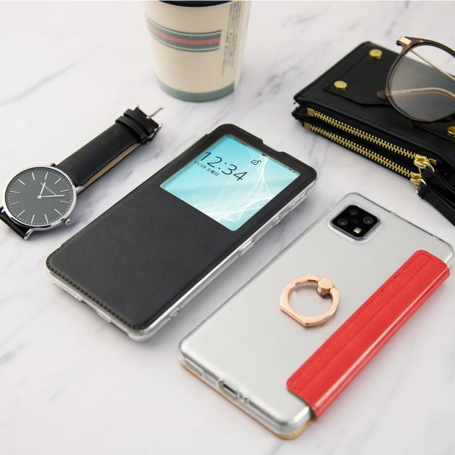 AQUOS sense4 SH-41A AQUOS sense4 basic A003SH AQUOS sense4 lite リング付き窓開き手帳型ケース