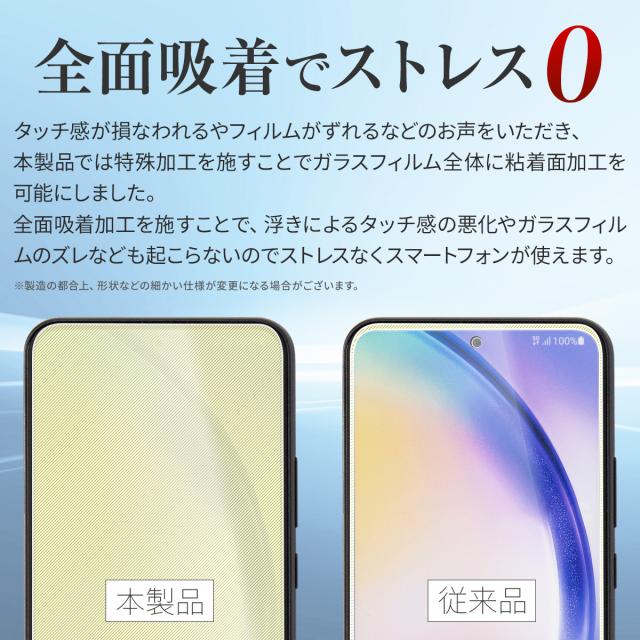 Galaxy A54 SC-53D SCG21 全面吸着カラー強化ガラス保護フィルム 9H