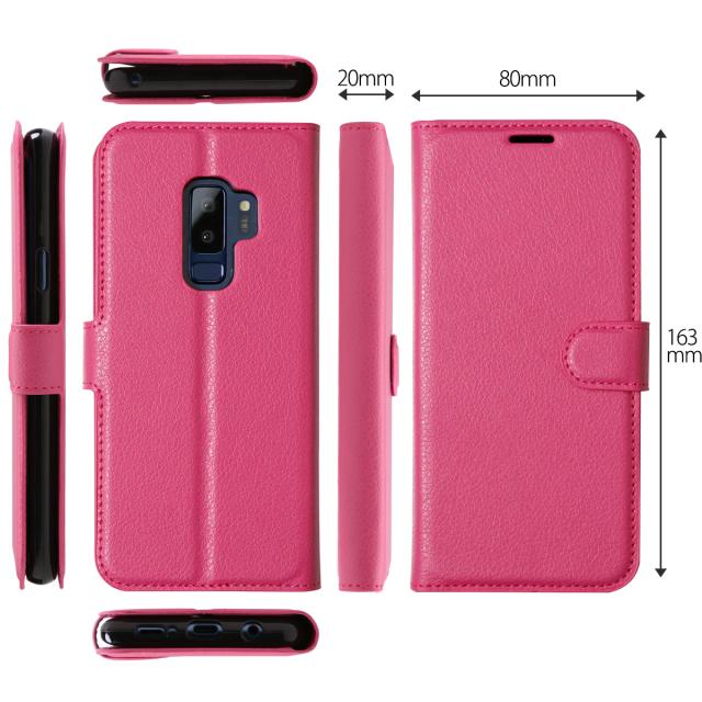 Galaxy S9+ レザー手帳型ケース