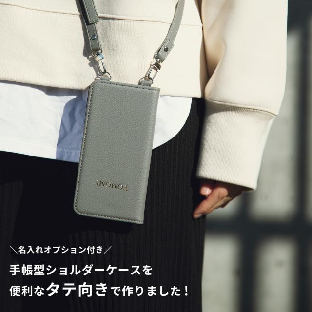 Galaxy 文字入れ対応 箔押し 手帳ショルダー型レザーケース