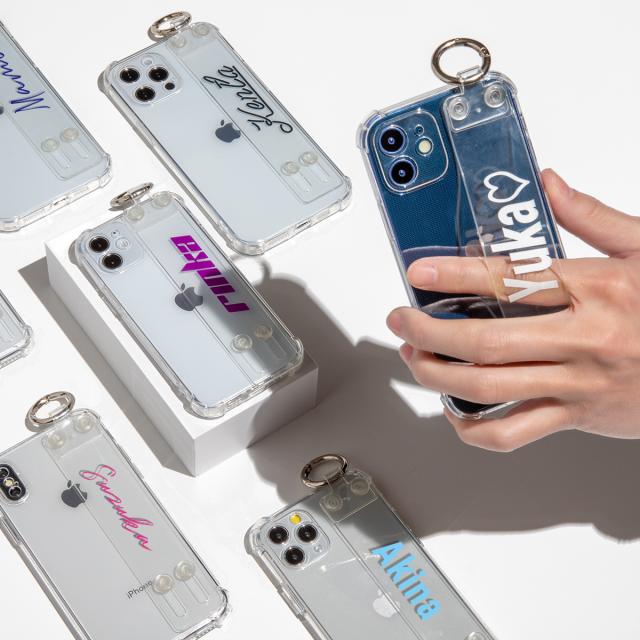 iPhone 名入れ対応 ベルト付き耐衝撃ケース