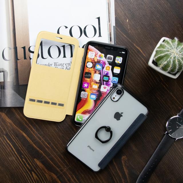 リング付き窓開き手帳型ケース iPhone XR 