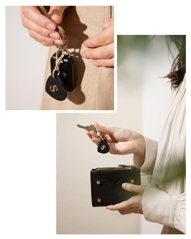 ハート型 イニシャルレザーチャーム