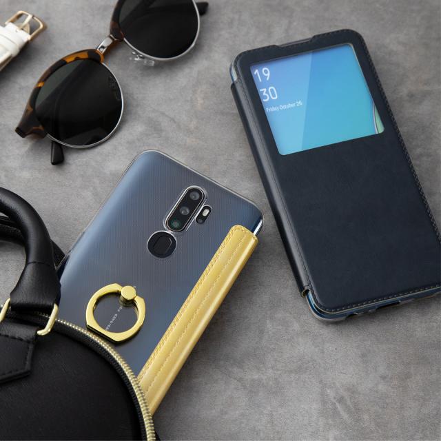 OPPO A5 2020 リング付き窓開き手帳型ケース