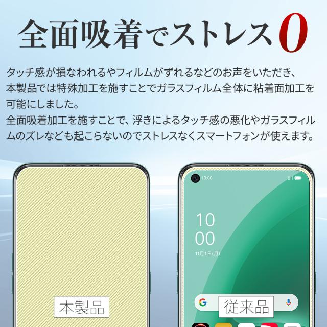 OPPO A55s 5G A102OP 全面吸着カラー強化ガラス保護フィルム 9H