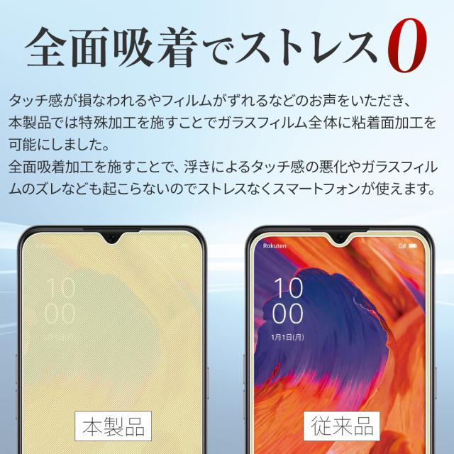 OPPO A73 全面吸着カラー強化ガラス保護フィルム 9H