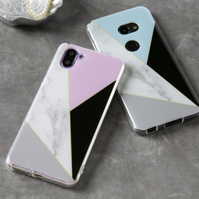 AQUOS 大理石 プリント TPUケース