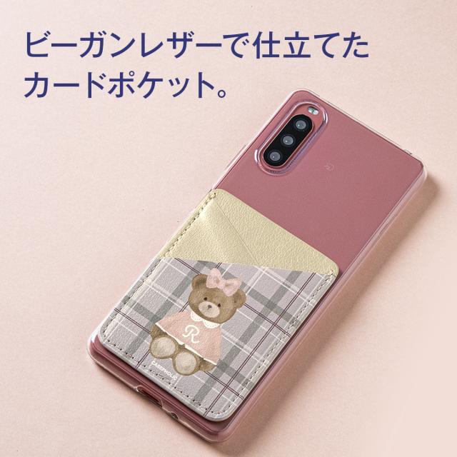 テディベア柄　スマートフォンカードポケット