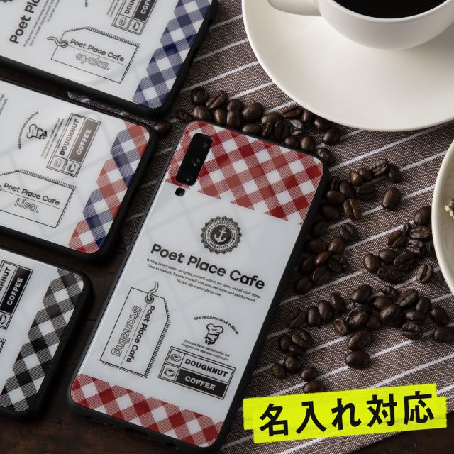 Galaxy A7 チェックラベル 背面9Hガラスケース