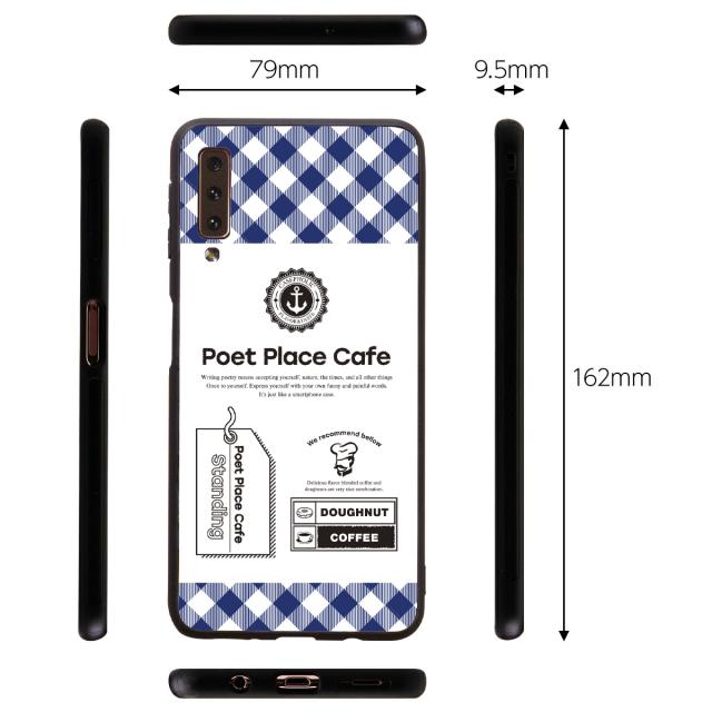 Galaxy A7 チェックラベル 背面9Hガラスケース