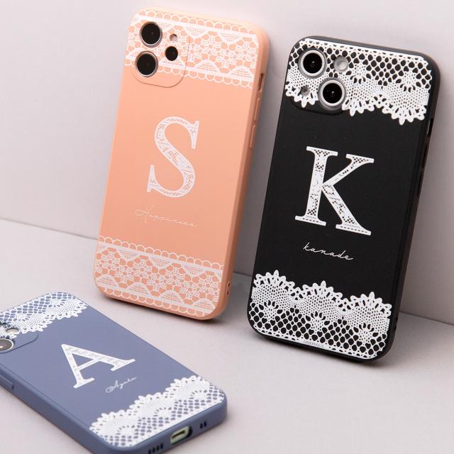 Galaxy 名入れ対応 レースプリント イニシャルケース