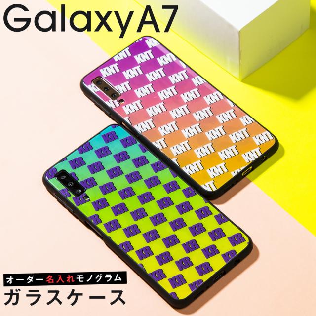 Galaxy A7 オーダーメイド モノグラム 背面9Hガラスケース