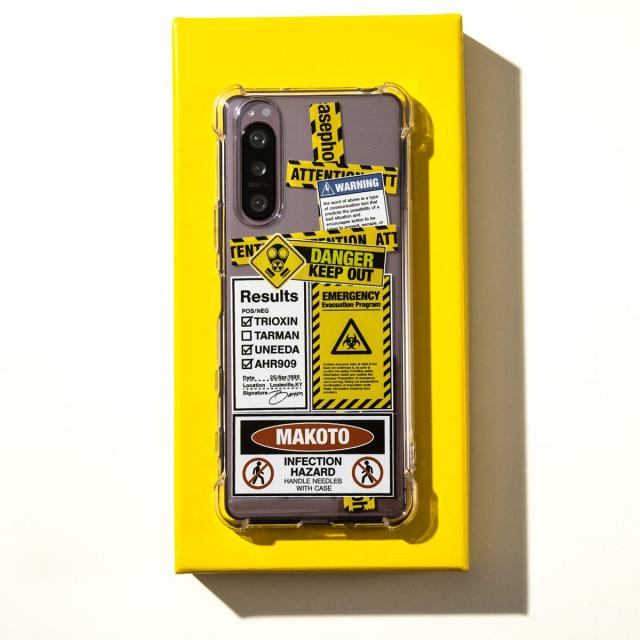 iPhone 各機種 名入れ対応 アテンションラベル スマホケース