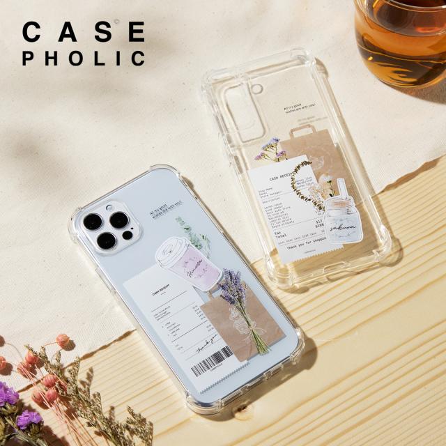 iPhone 各機種 名入れ対応 カフェコラージュ柄 スマホケース