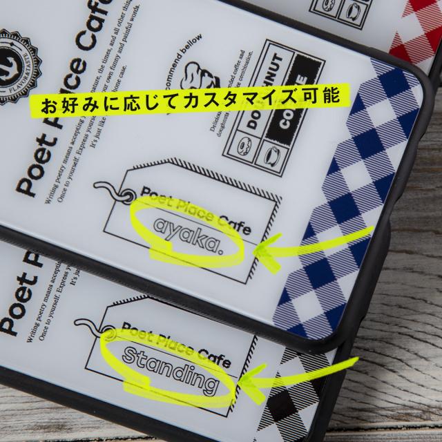 iPhone チェックラベル 背面9Hガラスケース
