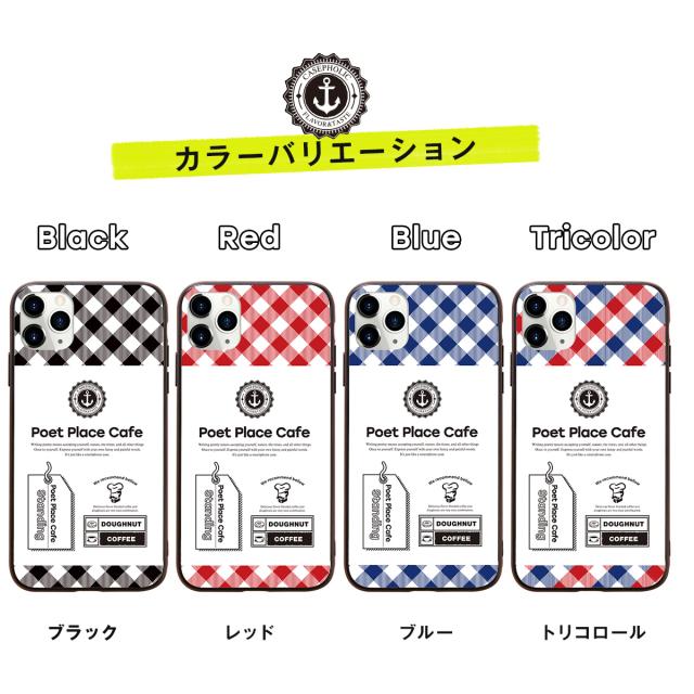 iPhone チェックラベル 背面9Hガラスケース
