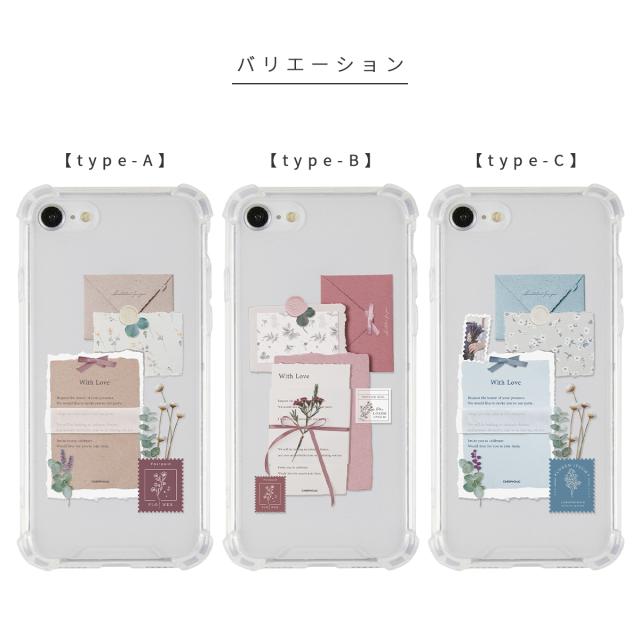 iPhone 招待状モチーフの花柄カスタムケース　Floral invitation