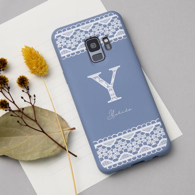 iPhone レースプリント イニシャルケース スマホケース