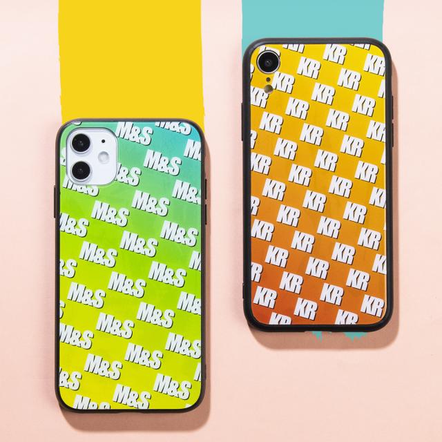 iphone オーダーメイド モノグラム 背面9Hガラスケース