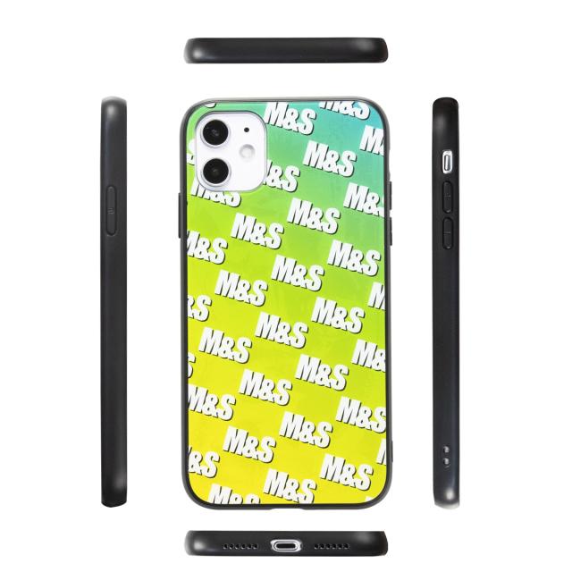 iphone オーダーメイド モノグラム 背面9Hガラスケース