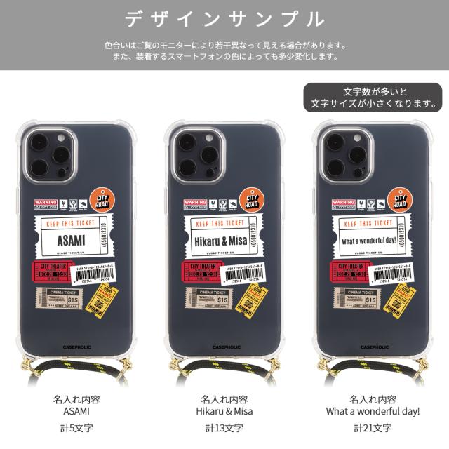 iPhone チケットミックス柄 クロスボディケース