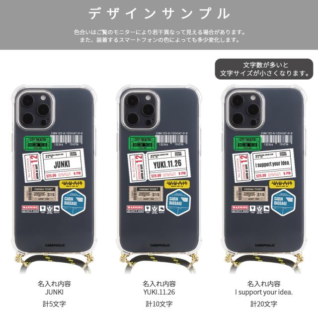 iPhone チケットミックス柄 クロスボディケース