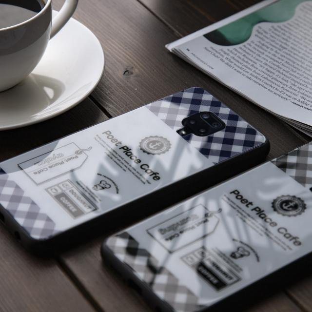 Xiaomi redmi note 9s チェックラベル 背面9Hガラスケース