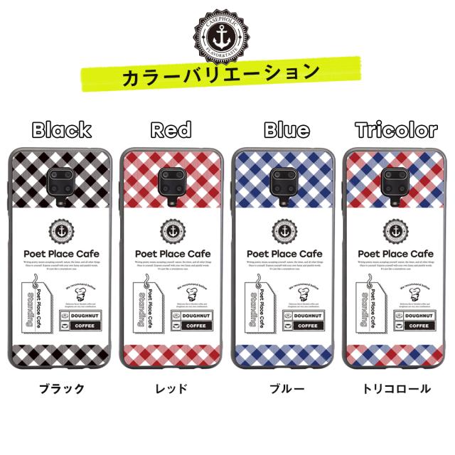 Xiaomi redmi note 9s チェックラベル 背面9Hガラスケース