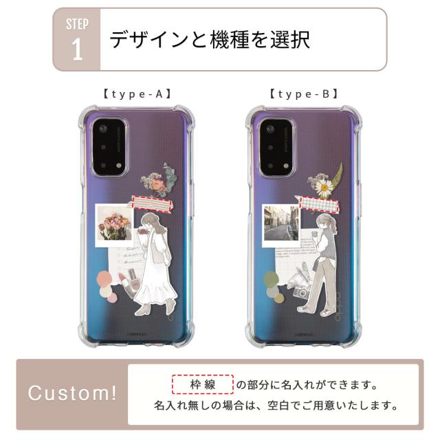 OPPO 大人女子のライフスタイル風 コラージュノート柄カスタムケース