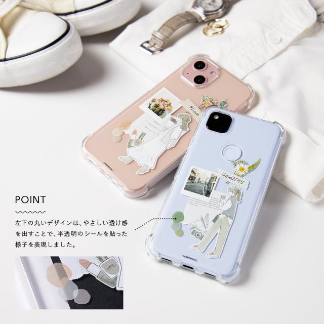 Google Pixel 大人女子のライフスタイル風 コラージュノート柄カスタムケース