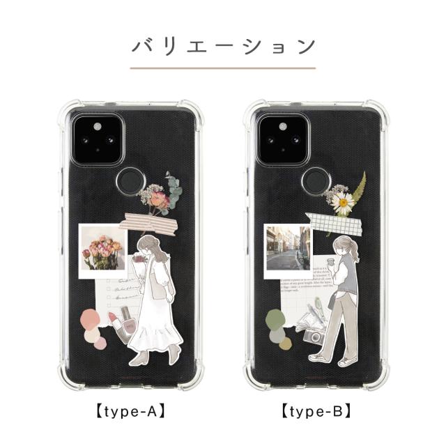 Google Pixel 大人女子のライフスタイル風 コラージュノート柄カスタムケース