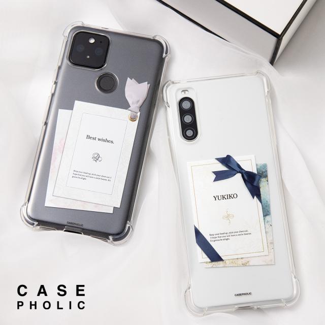 Google Pixel リボンデザイン グリーティングカード風 カスタムケース