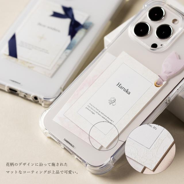 Google Pixel リボンデザイン グリーティングカード風 カスタムケース