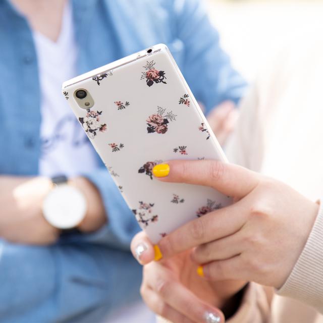 Xperia  バラ 花柄 TPUケース