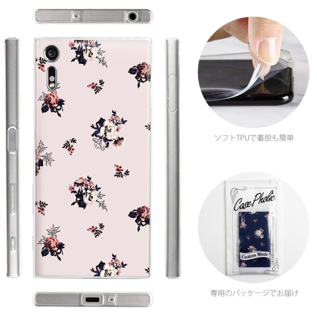 Xperia  バラ 花柄 TPUケース
