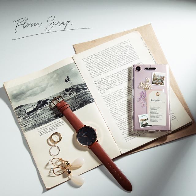 Xperia 全機種対応 フラワースクラップ スマホケース