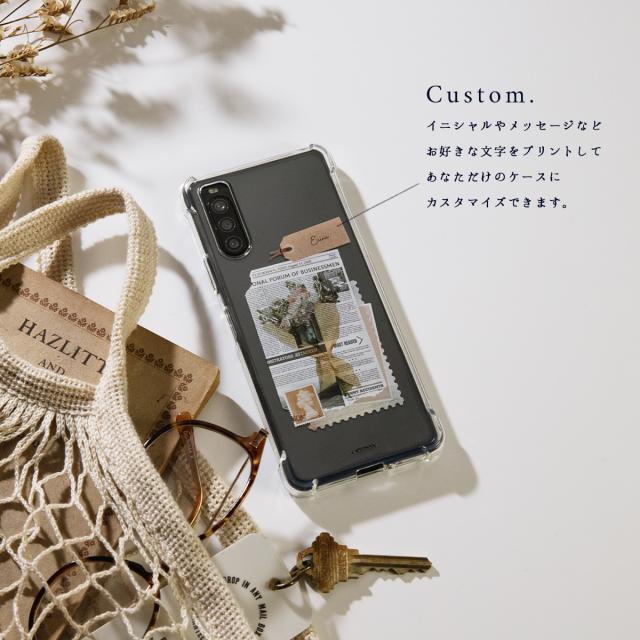 Xperia 名入れ対応 ワックスペーパーモチーフ スマホケース