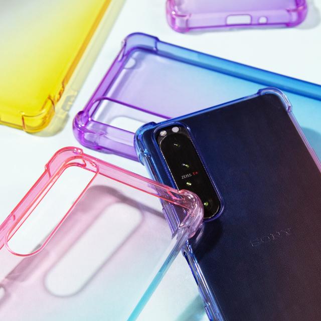 Xperia 1 III SO-51B SOG03 耐衝撃 グラデーションTPU クリアケース