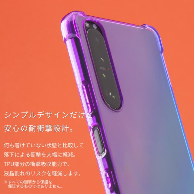 Xperia 1 III SO-51B SOG03 耐衝撃 グラデーションTPU クリアケース